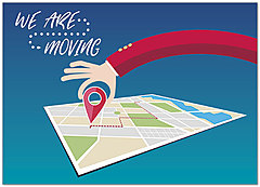 Select a verse or write your own. Moving Map Greeting Card D9056D-Y